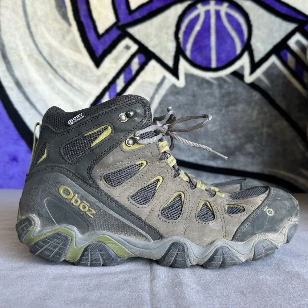 Oboz Men Sz 9 Sawtooth II Waterproof Mid Hiking Boots Grey Waterproof Gorpcore